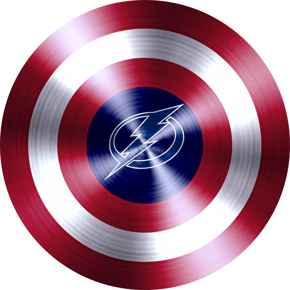 Captain American Shield With Tampa Bay Lightning Logo vinyl decal